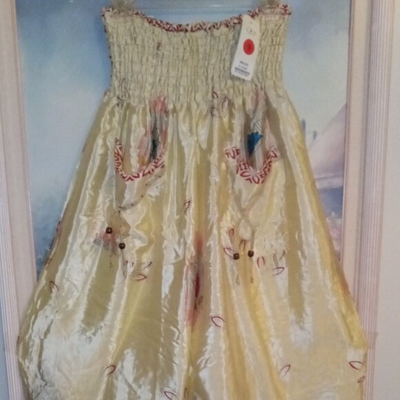 Jogger Style Silk Blend Pants Small to 3XL Cream With Red & Blue Tulips NWT - Picture 1 of 8